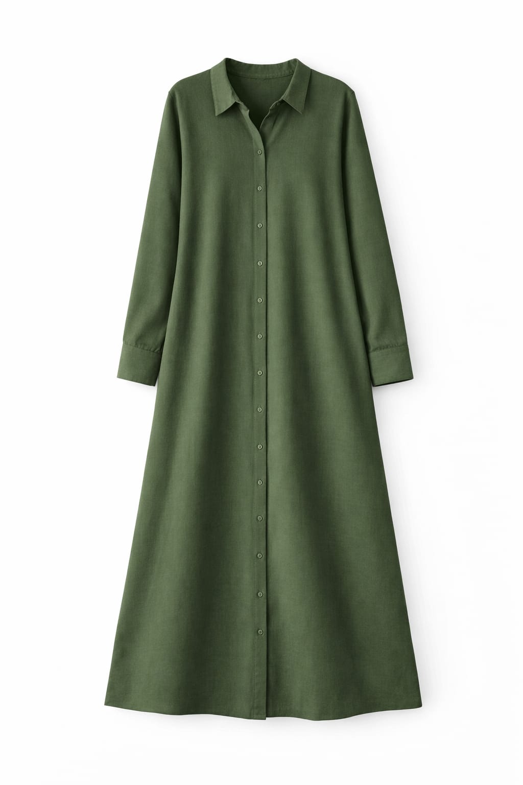 Olive Longline Ramadan Shirt Dress