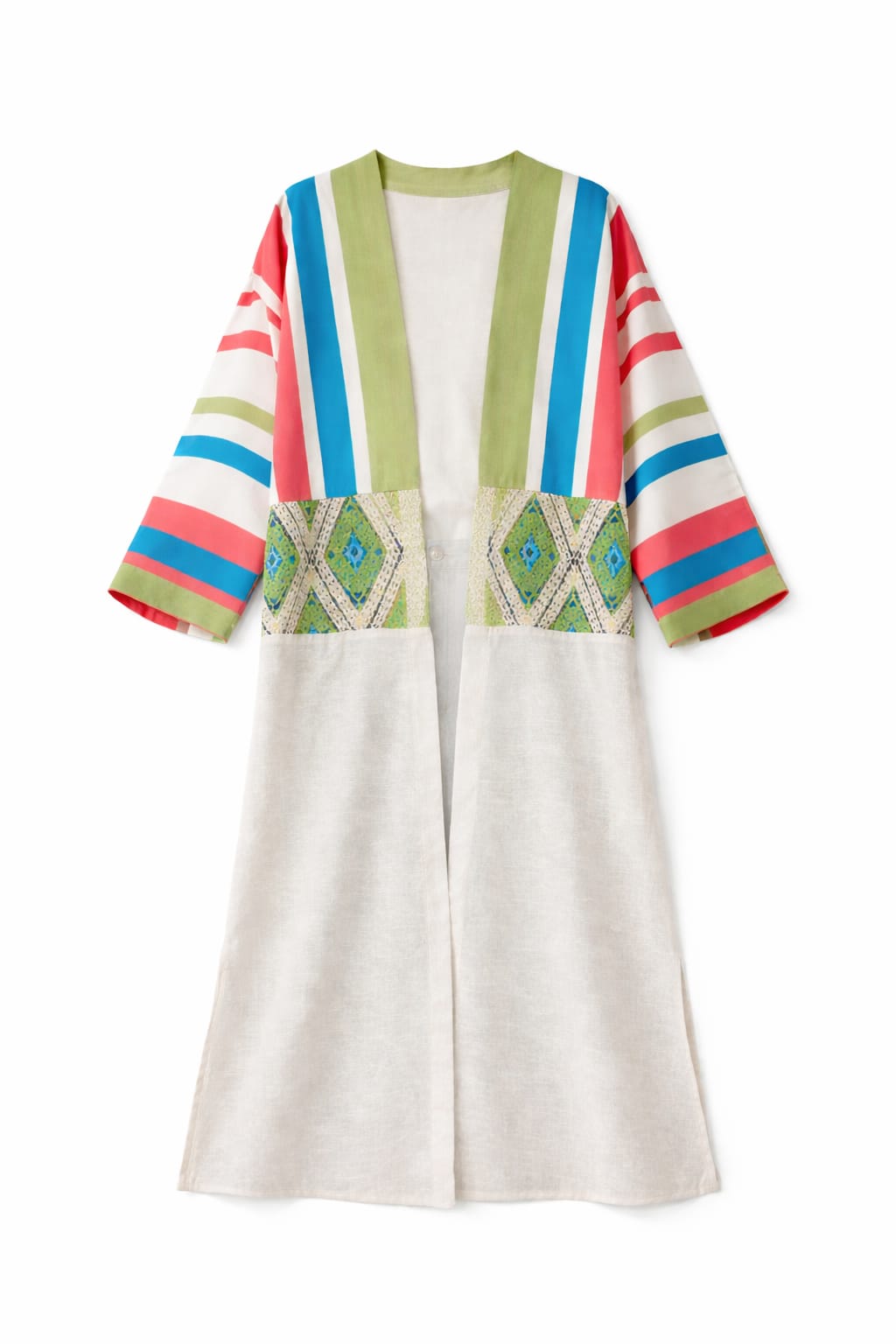 Warm Weather Detailed Linen Kimono