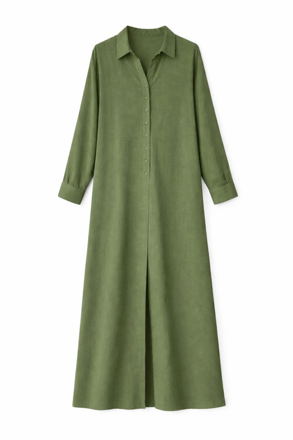 Olive Longline Shirt Dress