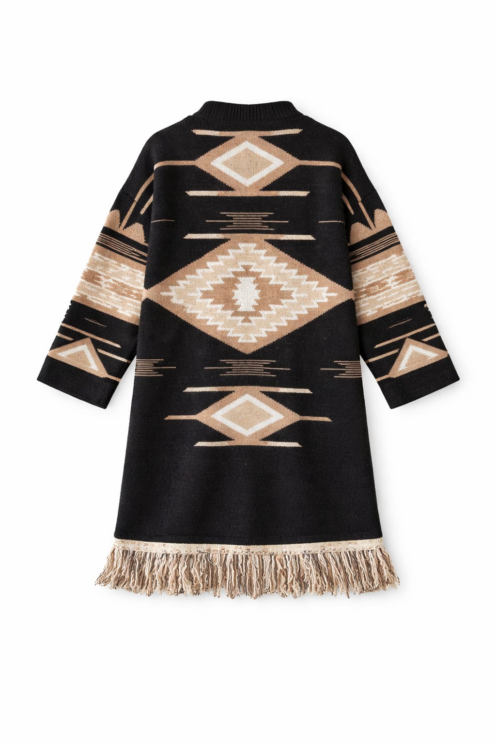Aztec Black Ruffle Cardigan