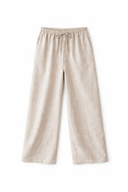 Beige Rope Linen Sahara Pants