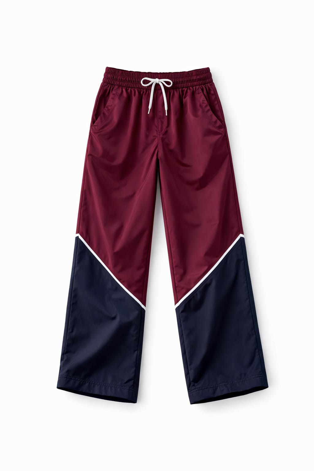 Burgundy & black Colorblock Waterproof Pants