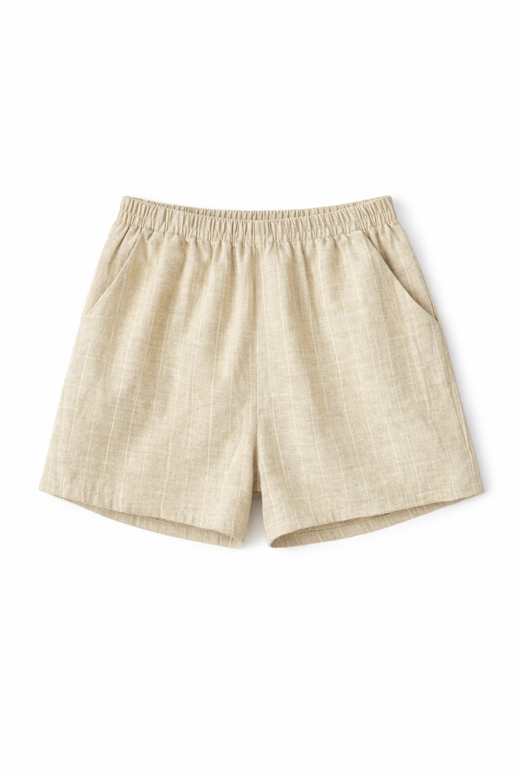 Beige Striped Everyday Shorts