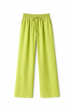 Lime Elastic Rope Crinkle Pants