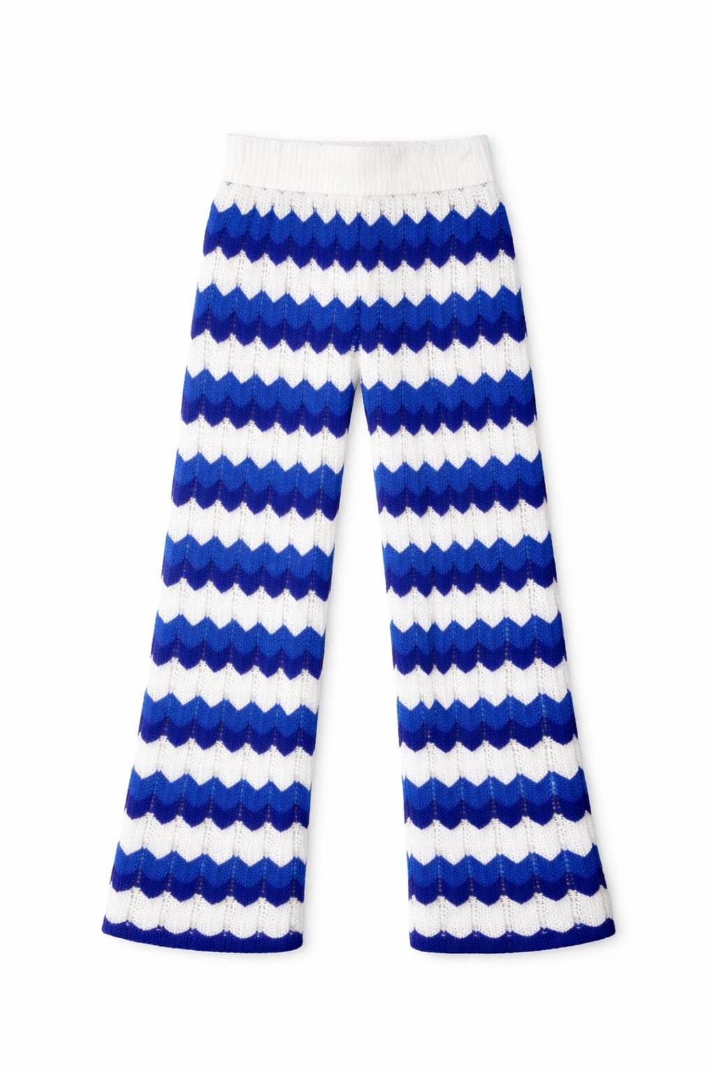Blue Giving Waves Crochet Pants