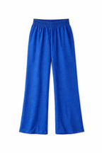 Blue Flowy Linen Pants