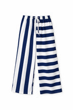 Navy & White Striped Colored Pants