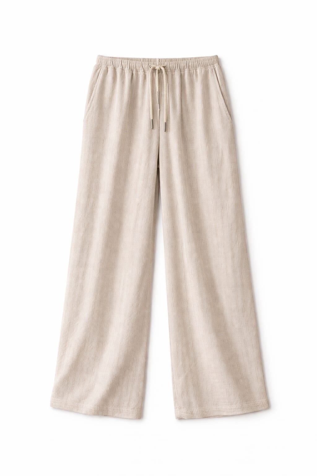 Beige Flowy Rope Pants