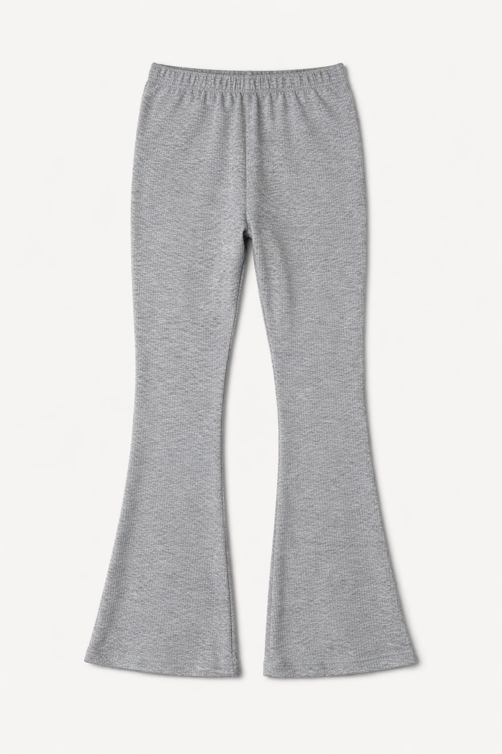 Grey Ribbed flare Pants