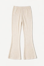 Beige Ribbed flare Pants