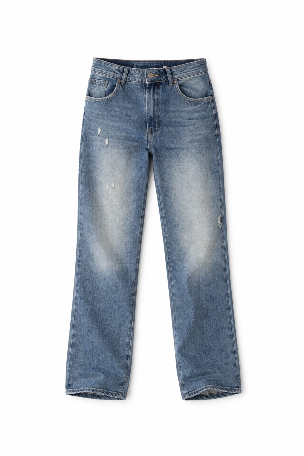 Distressed Cargo Waist Jeans