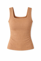 Cafe 130 Ribbed Square Neck Top