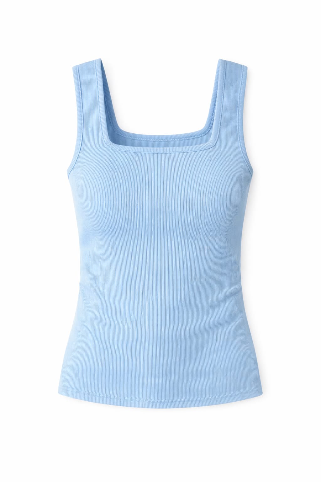Baby Blue 130 Ribbed Square Neck Top
