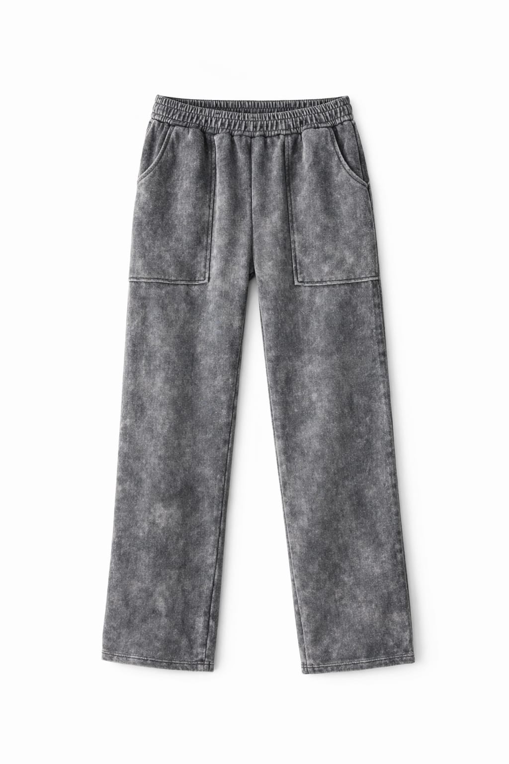 Grey Acid Wash Two Pocket Pants