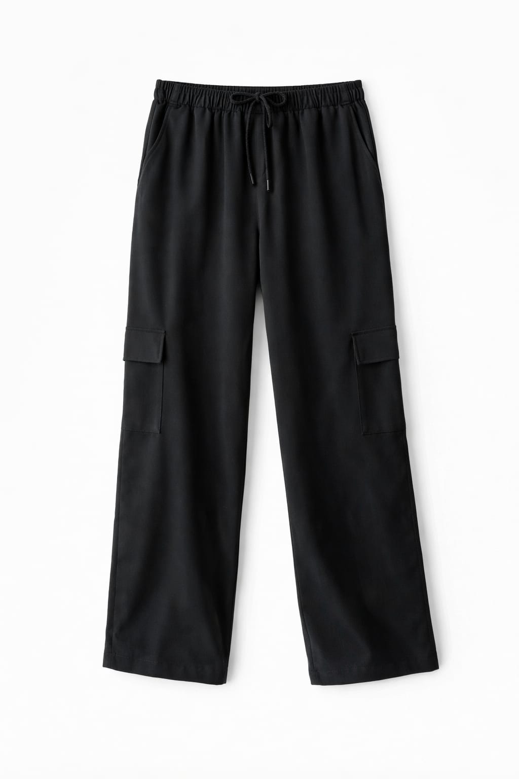 Black Satin Feel Breezy Pants