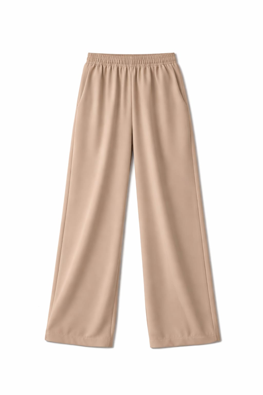 Beige Elastic Working Pants