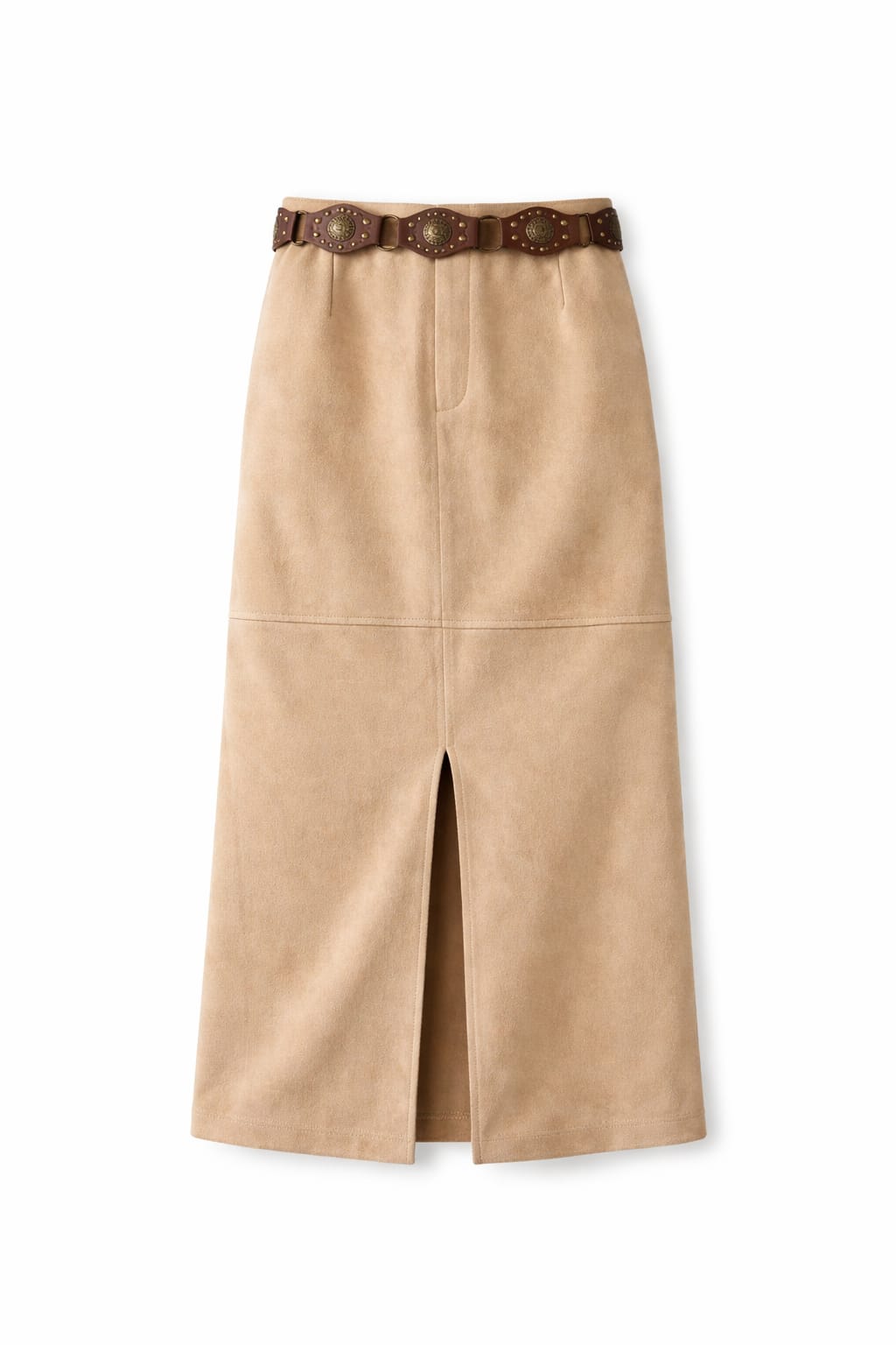 Beige Summer Suede Skirt
