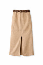 Beige Summer Suede Skirt