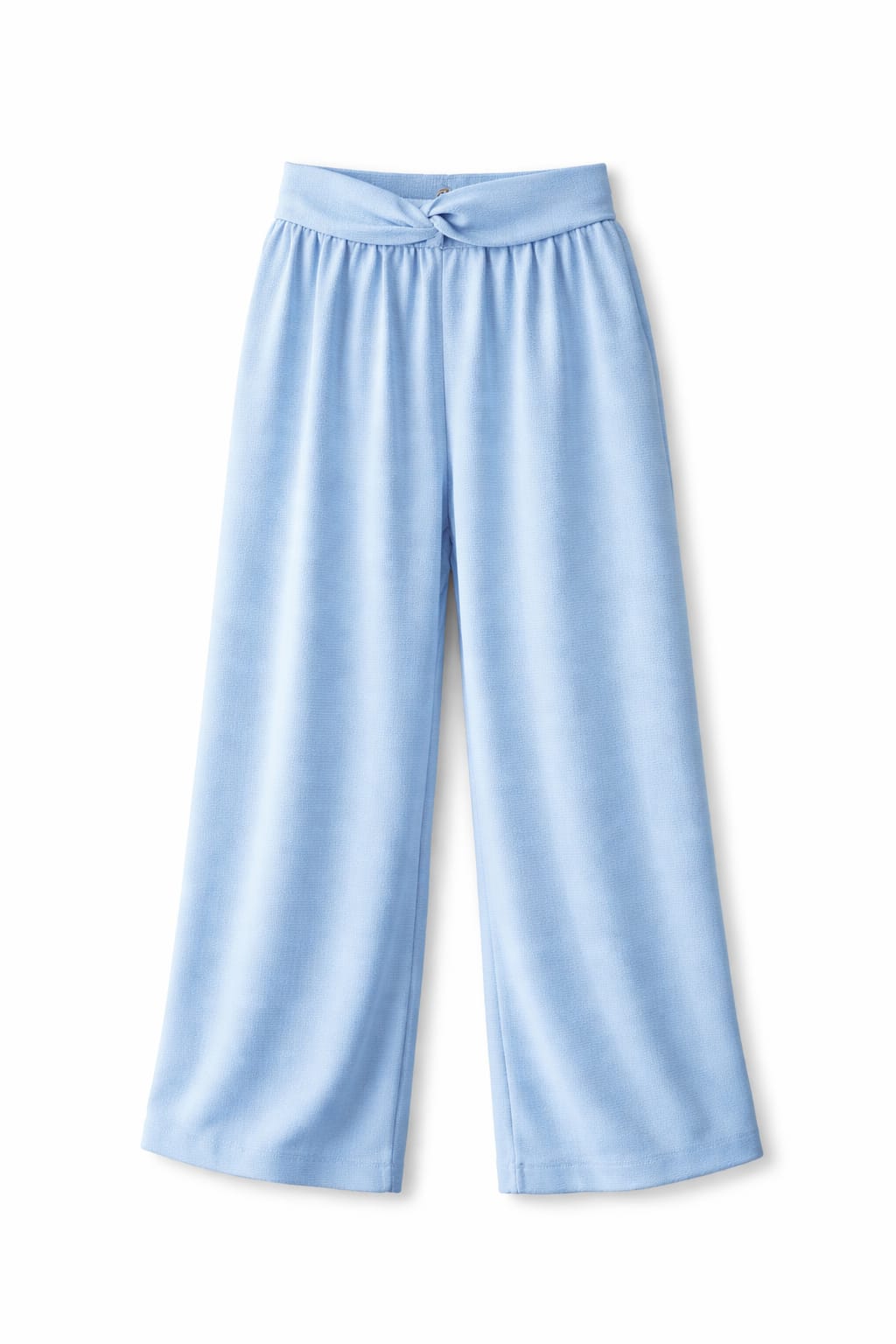 Baby Blue Knot Waist Light Pants