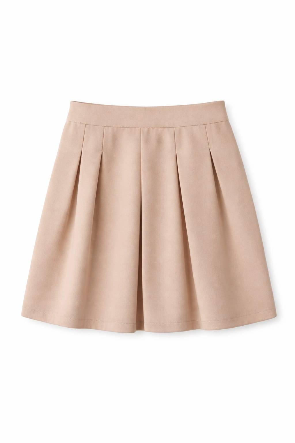 Beige Preppy School Girl Skirt