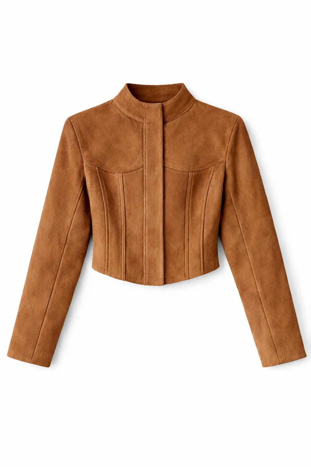 Camel Suede Cropped Jacket
