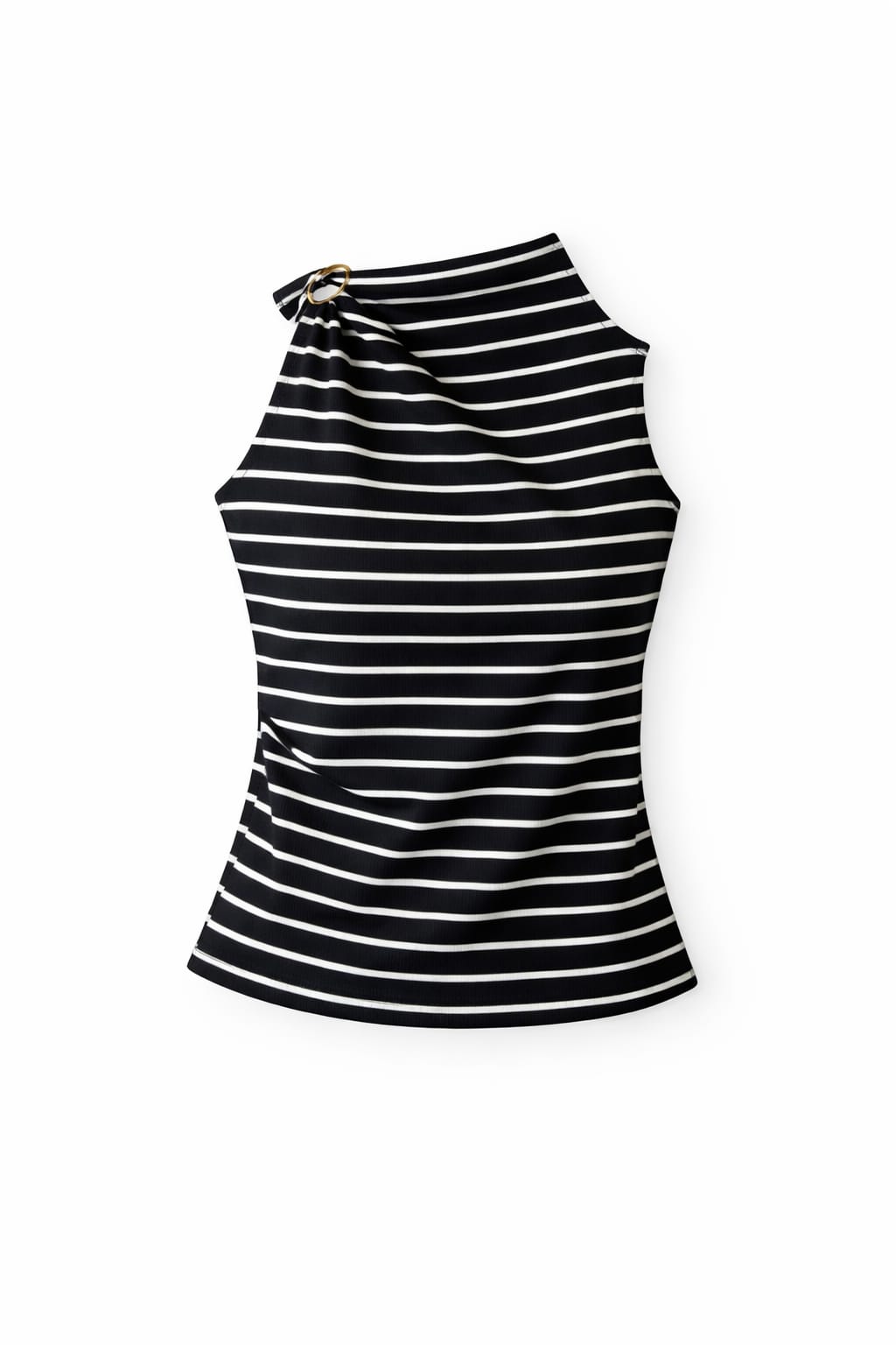 Black Striped Ring Tie Top