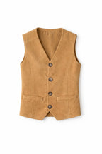 Camel Summer Suede Buckle Vest