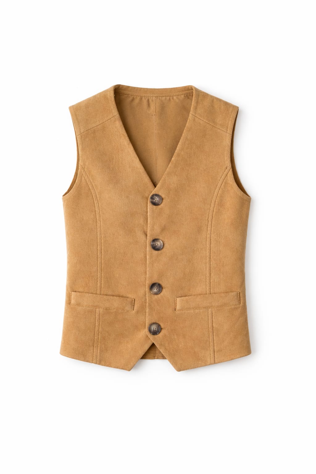 Camel Summer Suede Buckle Vest