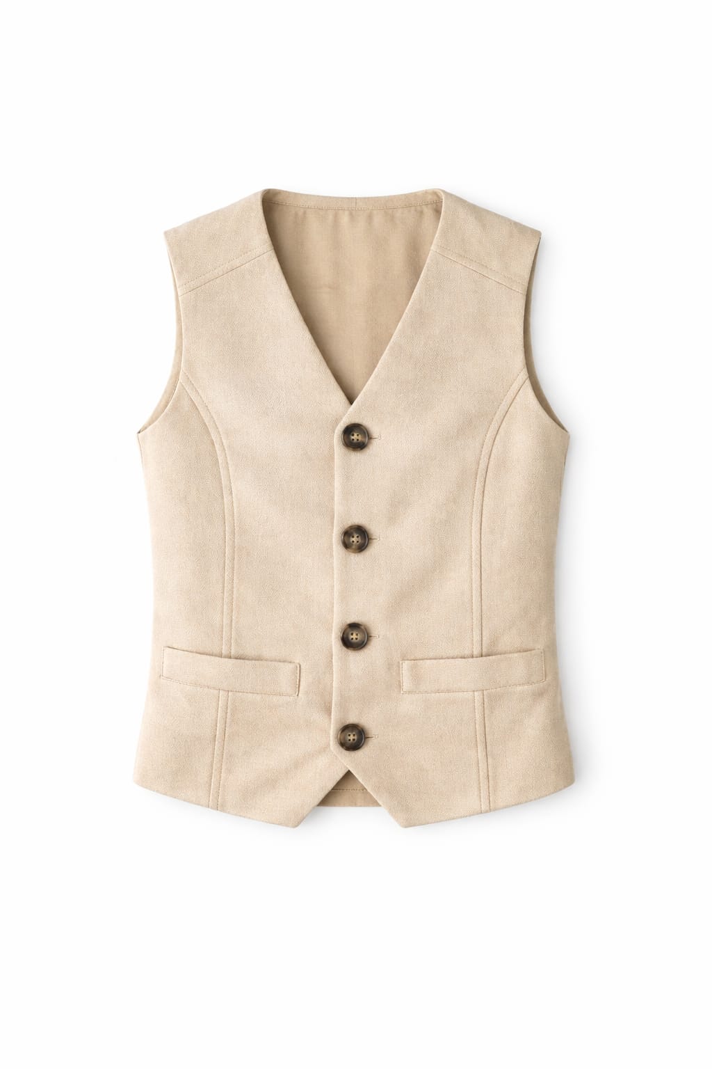 Beige Summer Suede Buckle Vest