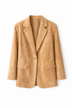 Camel Summer Suede Oversized Blazer