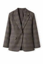Brown Plaid Oversize Blazer