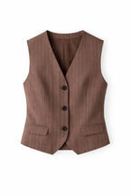 Brown Striped Frillu Signature Vest