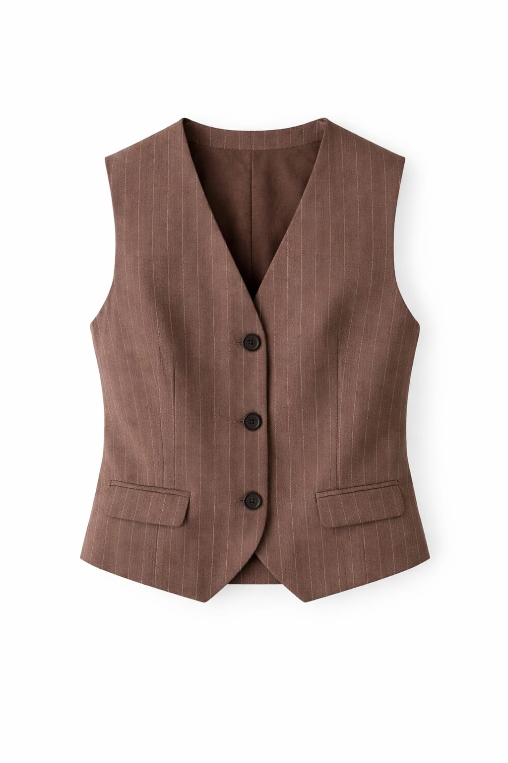 Brown Striped Frillu Signature Vest