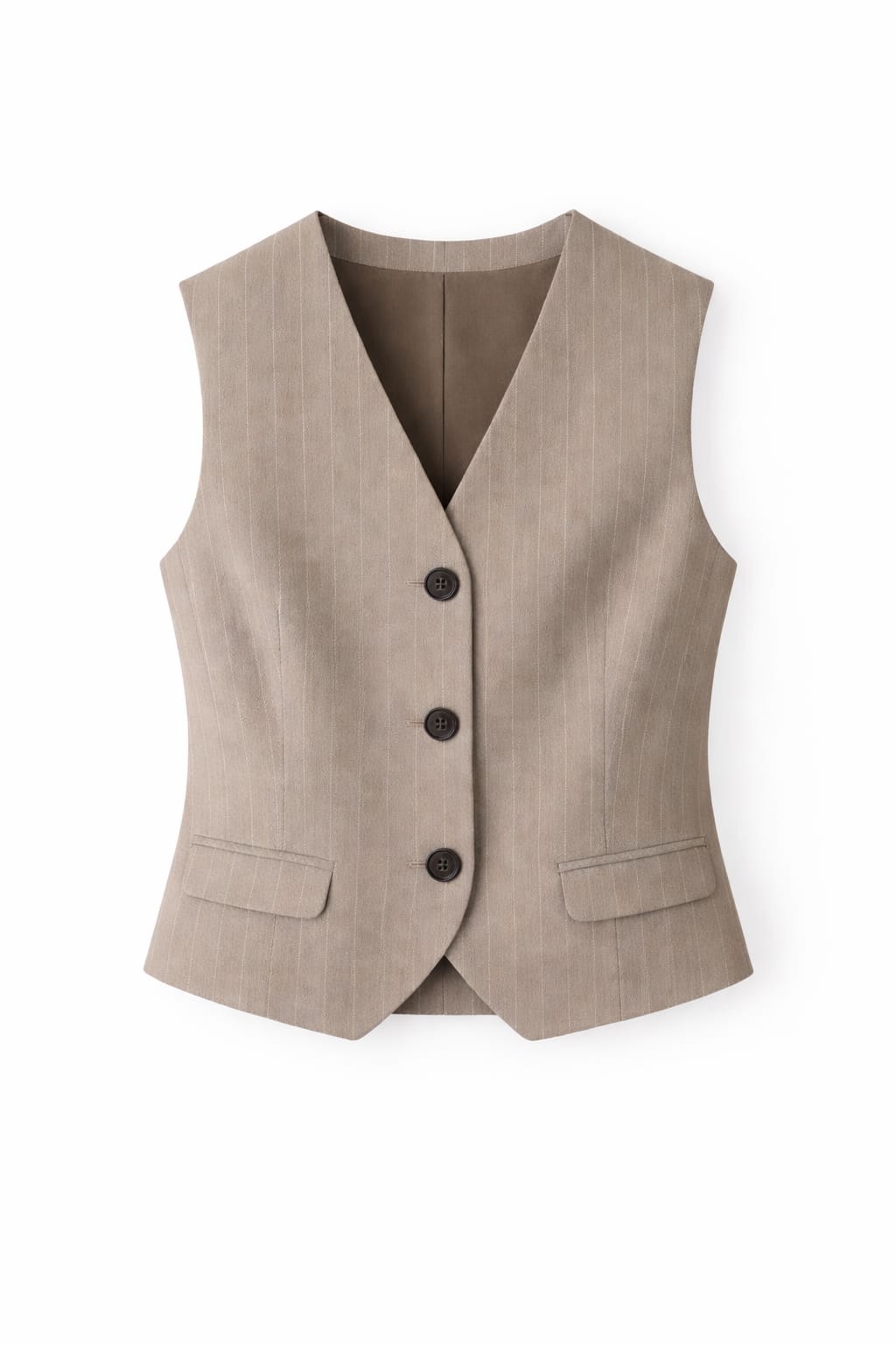 Cafe Striped Frillu Signature Vest