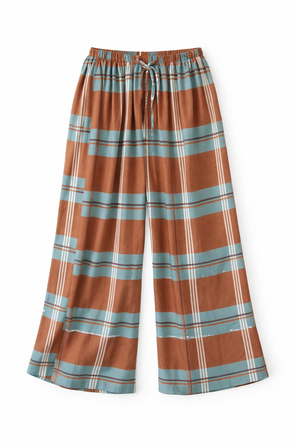 Plaid Satin Balloon Pants