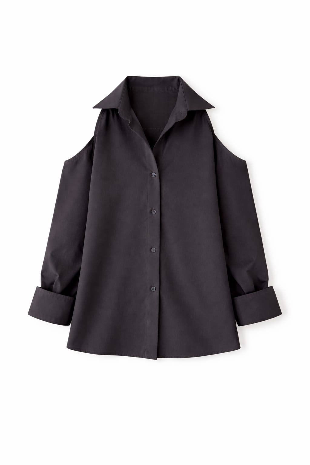 Black Cut Out Shoulder Shirt