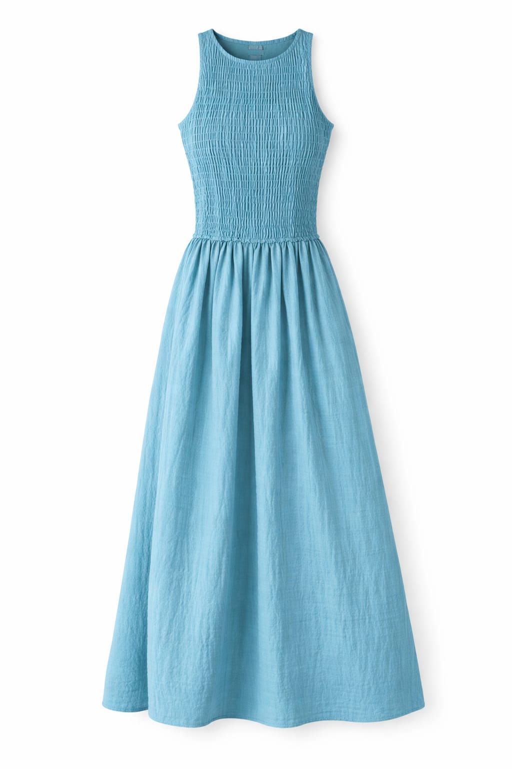 Baby Blue Crinkle Sleeveless  Dress