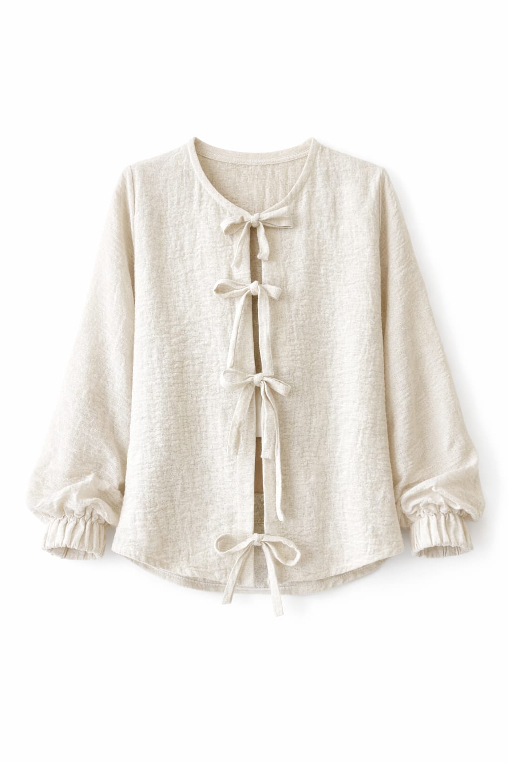 Ivory Ribbon Tie Blouse