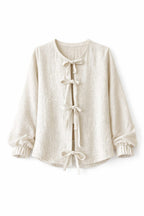 Ivory Ribbon Tie Blouse