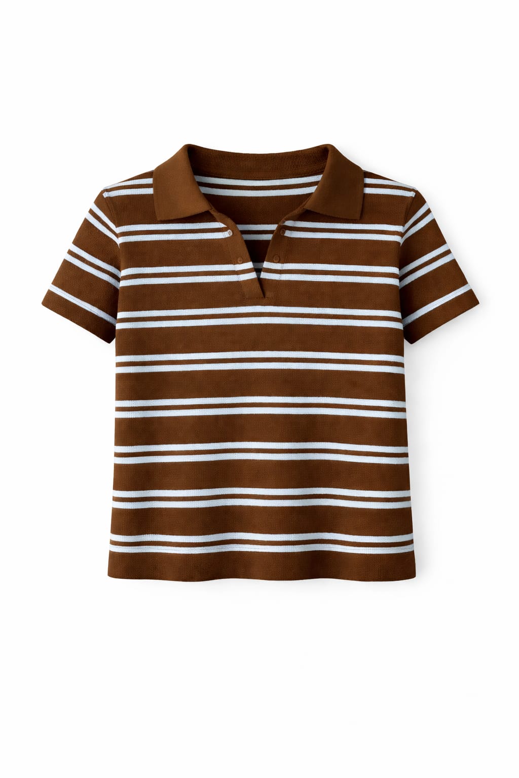 Brown Striped Signature Knit Polo
