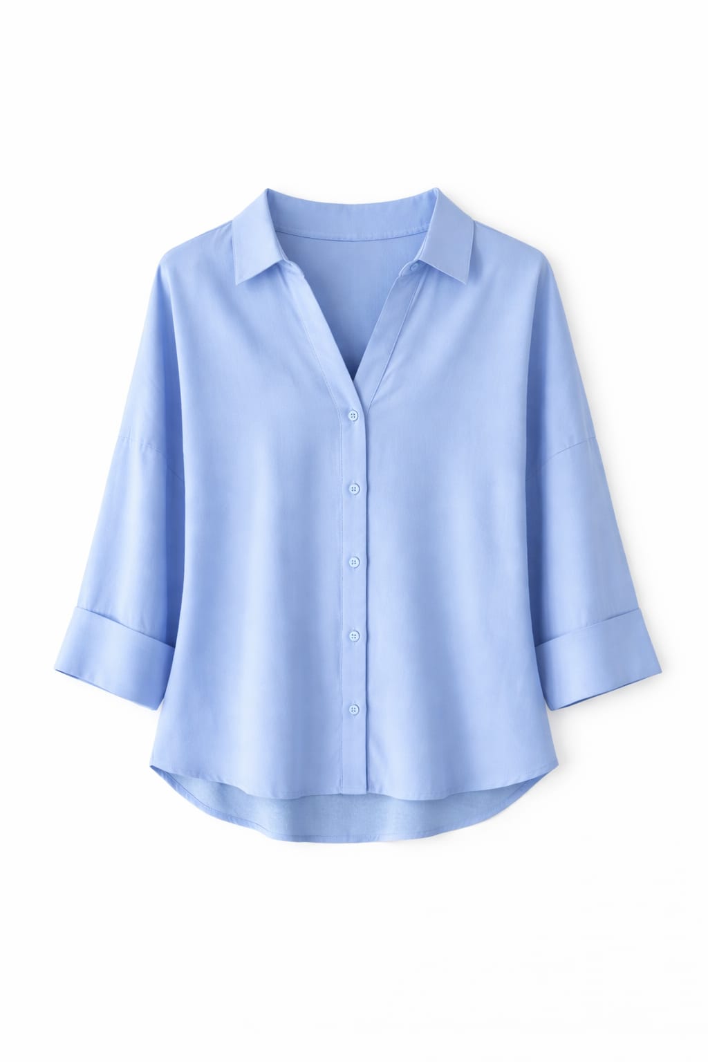 Baby Blue Basic V Essential Shirt