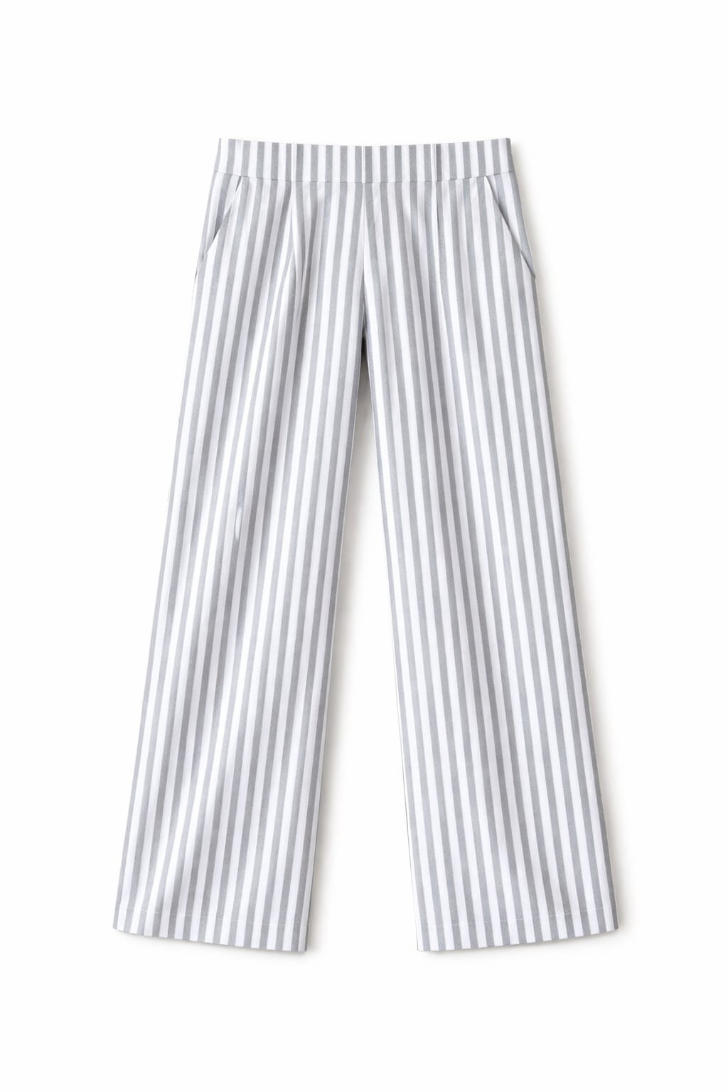 Grey Effortless Striped Pants