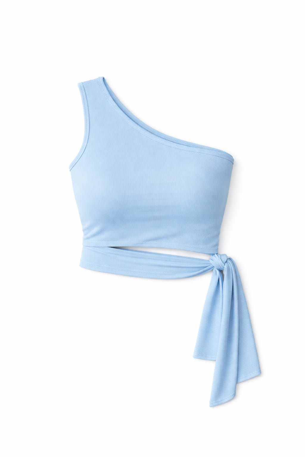 Baby Blue 130 One Shoulder Tie Top