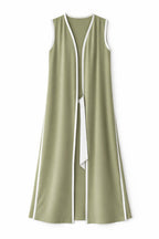 Olive Longline Tie Vest