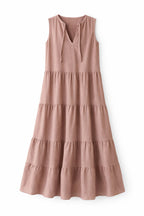 Beige Frillu Essential Tiered Dress