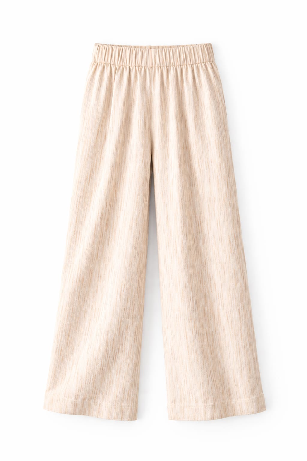 Beige Linen Mini Lines Pants
