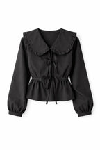 Black Peter Pan Tie Top
