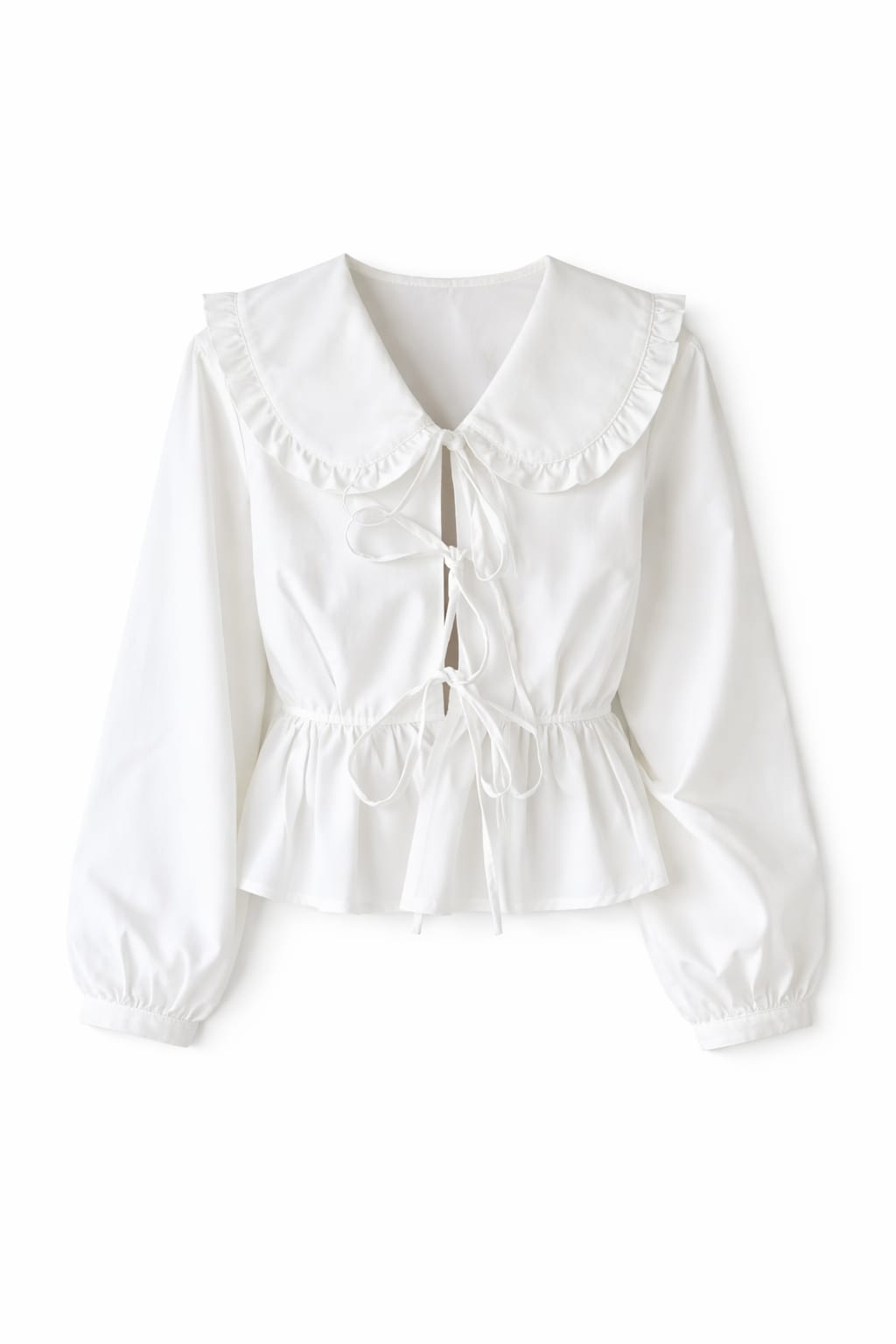 White Peter Pan Tie Top