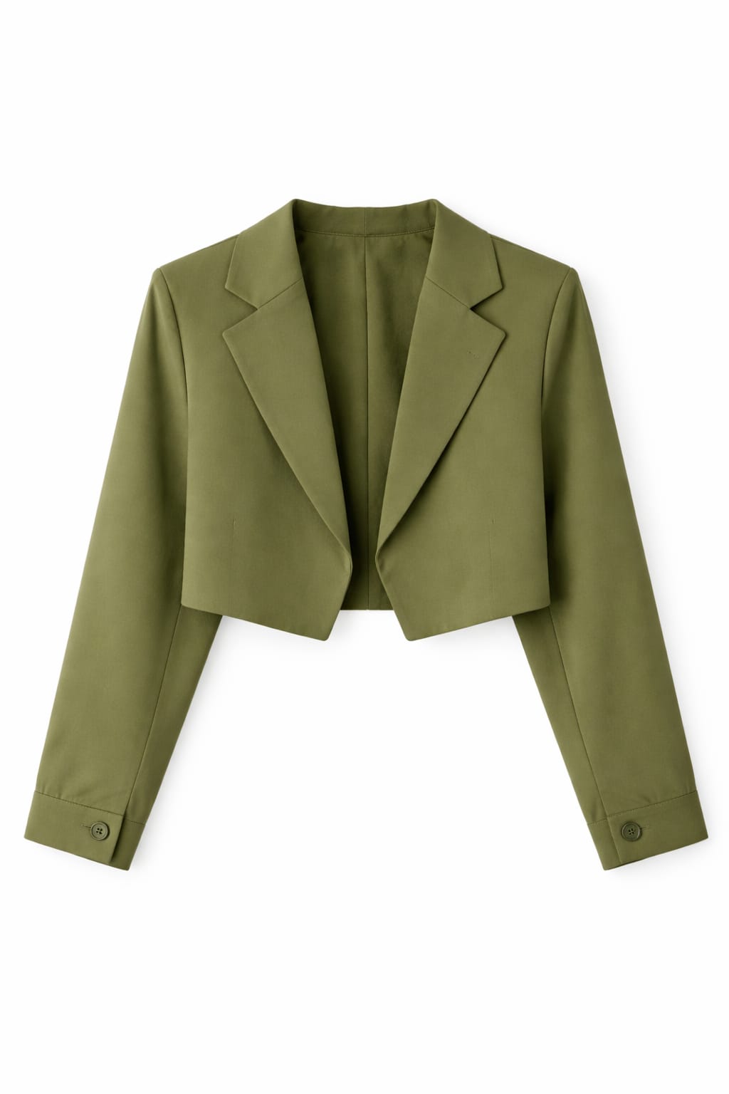 Olive Loose Cropped Blazer