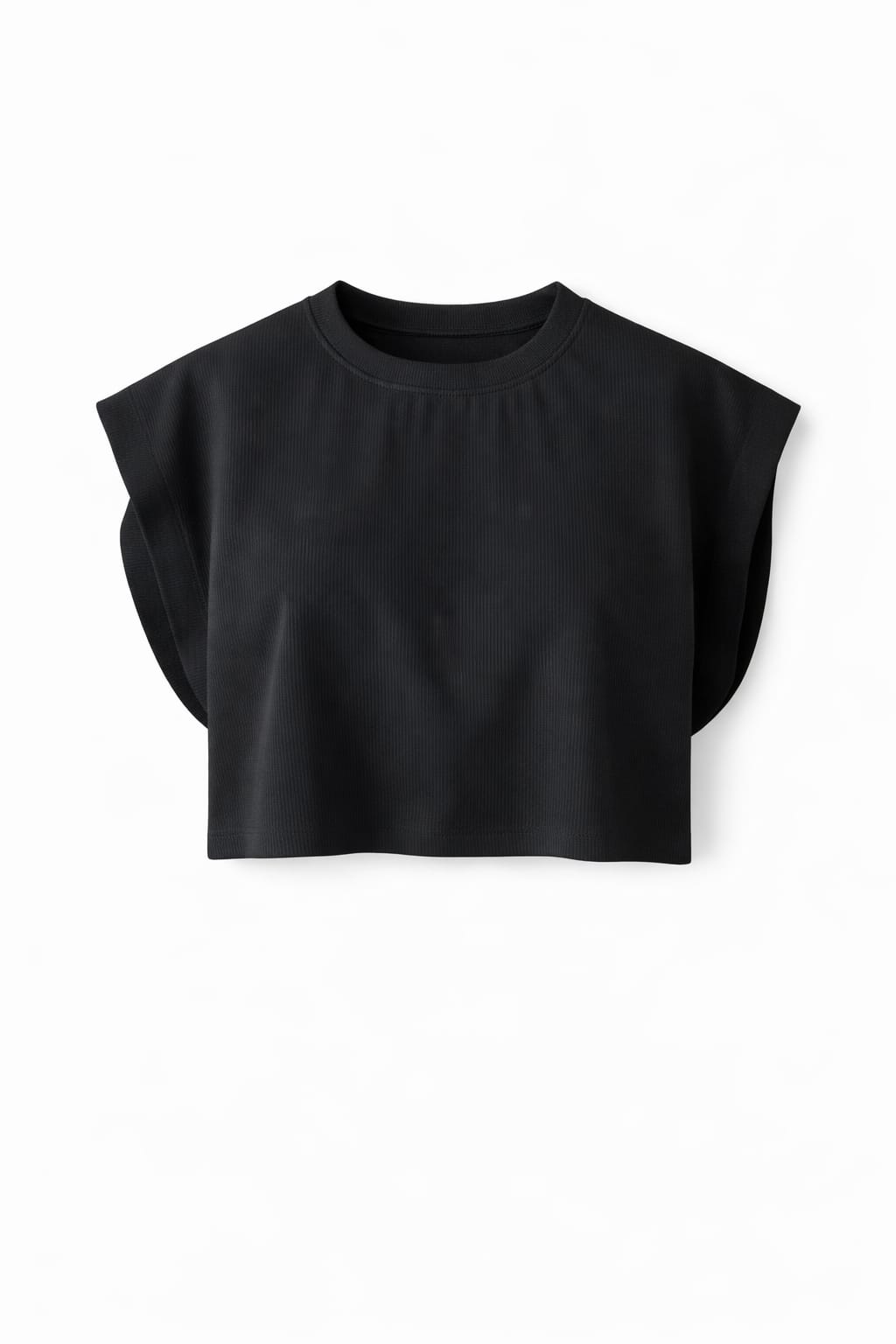Black Boxy Jersey Cropped T-Shirt